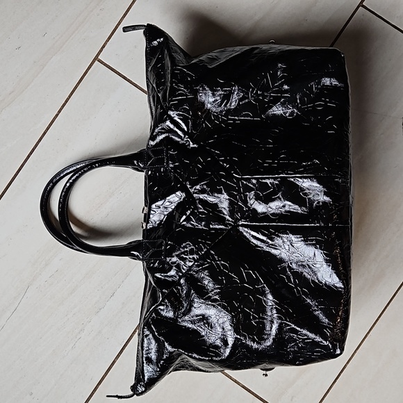 YSL Easy Y Logo Patent Leather Bag Black Silver - Picture 15 of 16